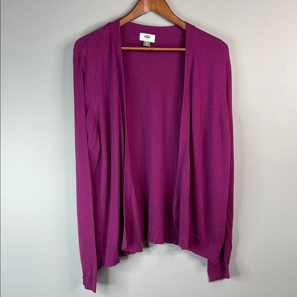Old Navy Open Cardigan Sweater Lightweight Knit Plum And Get It Retro Size XXL - Picture 11 of 11